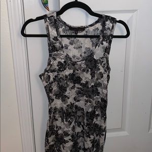 Lace black and white tank